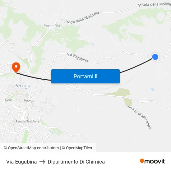 Via Eugubina to Dipartimento Di Chimica map