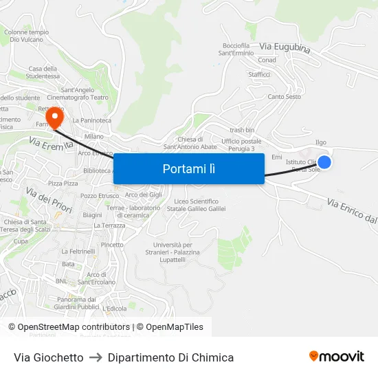 Via Giochetto to Dipartimento Di Chimica map