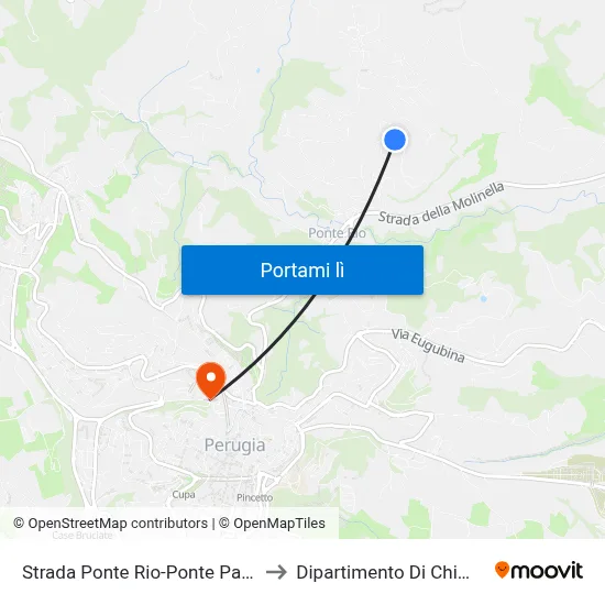 Strada Ponte Rio-Ponte Pattoli to Dipartimento Di Chimica map