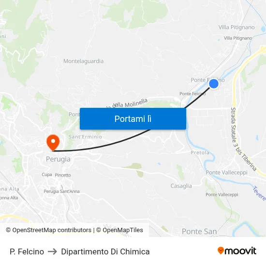 P. Felcino to Dipartimento Di Chimica map