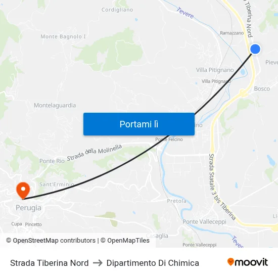 Strada Tiberina Nord to Dipartimento Di Chimica map