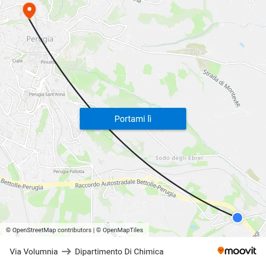 Via Volumnia to Dipartimento Di Chimica map