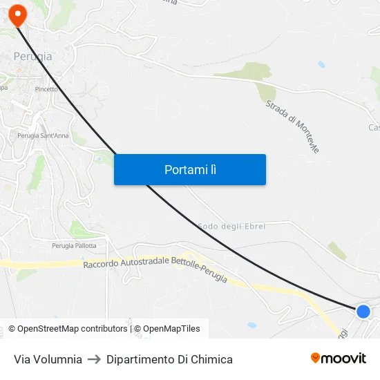 Via Volumnia to Dipartimento Di Chimica map
