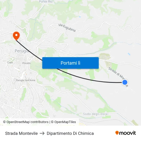 Strada Montevile to Dipartimento Di Chimica map