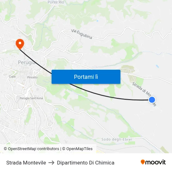 Strada Montevile to Dipartimento Di Chimica map