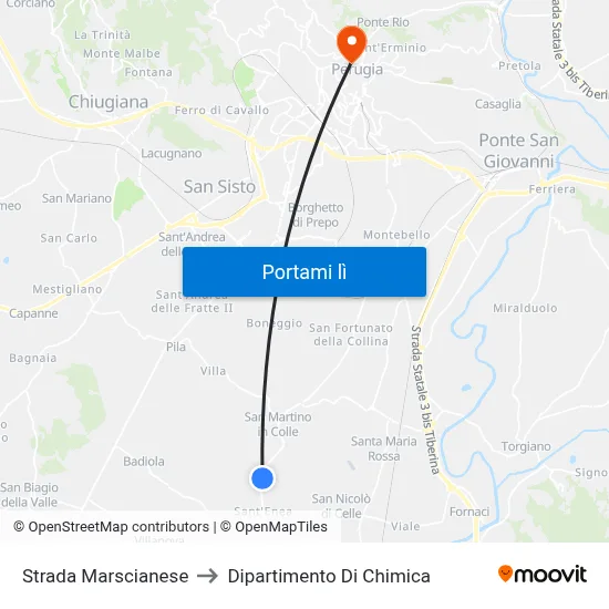 Strada Marscianese to Dipartimento Di Chimica map