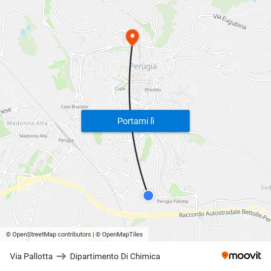 Via Pallotta to Dipartimento Di Chimica map