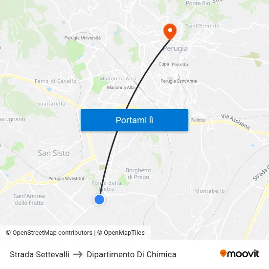 Strada Settevalli to Dipartimento Di Chimica map