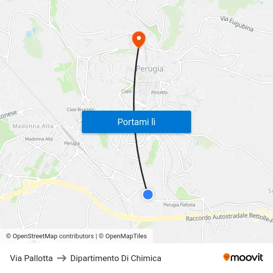 Via Pallotta to Dipartimento Di Chimica map