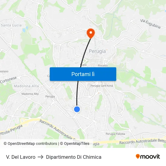 V. Del Lavoro to Dipartimento Di Chimica map