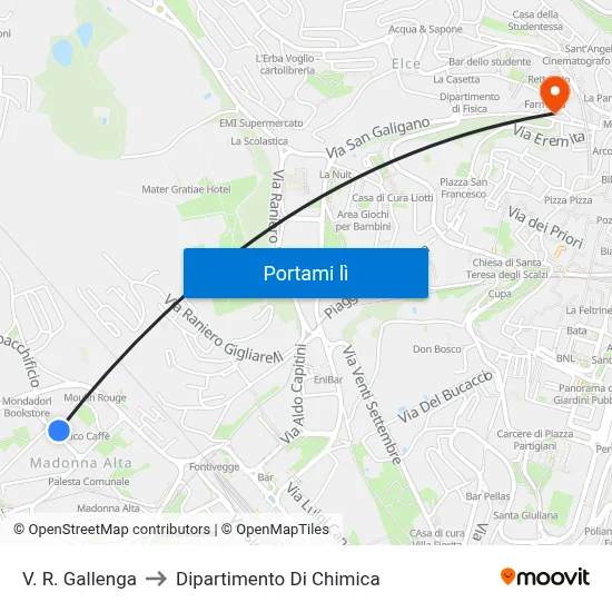 V. R. Gallenga to Dipartimento Di Chimica map