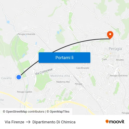Via Firenze to Dipartimento Di Chimica map