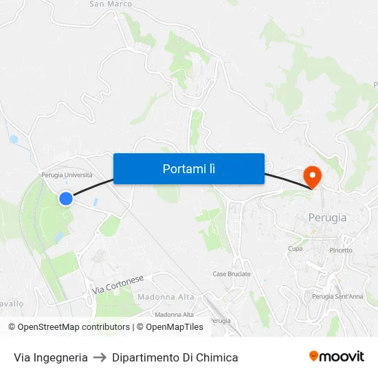 Via Ingegneria to Dipartimento Di Chimica map