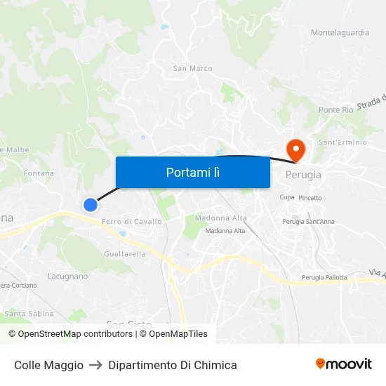 Colle Maggio to Dipartimento Di Chimica map
