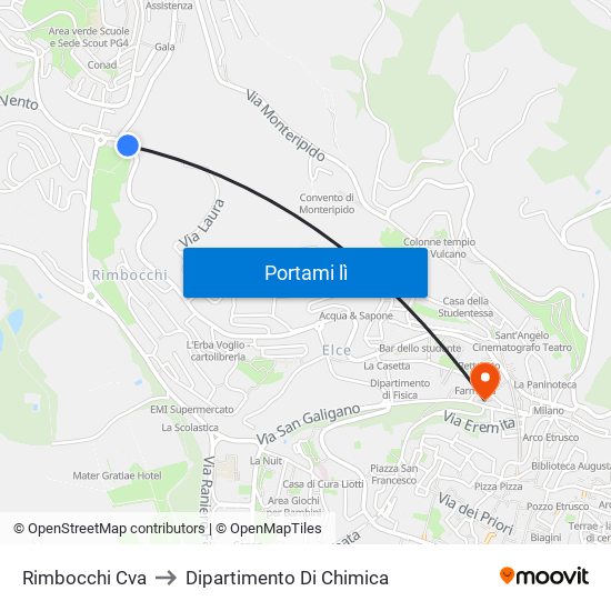 Rimbocchi Cva to Dipartimento Di Chimica map