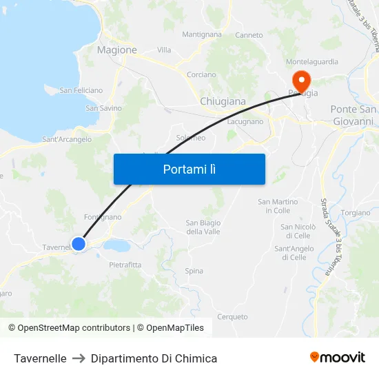 Tavernelle to Dipartimento Di Chimica map