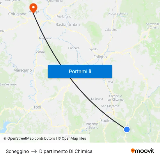 Scheggino to Dipartimento Di Chimica map