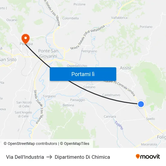 Via Dell'Industria to Dipartimento Di Chimica map