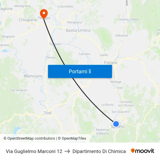 Via Guglielmo Marconi 12 to Dipartimento Di Chimica map