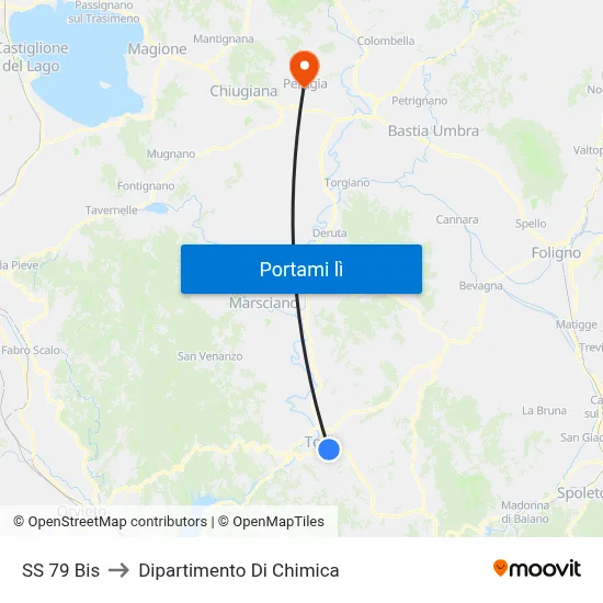 SS 79 Bis to Dipartimento Di Chimica map