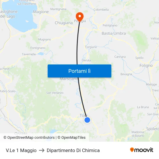 V.Le 1 Maggio to Dipartimento Di Chimica map