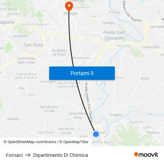 Fornaci to Dipartimento Di Chimica map