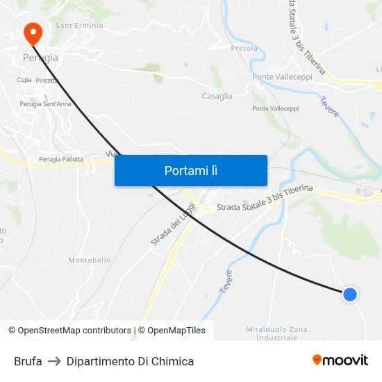 Brufa to Dipartimento Di Chimica map