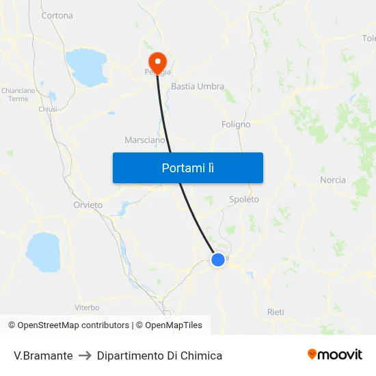 V.Bramante to Dipartimento Di Chimica map