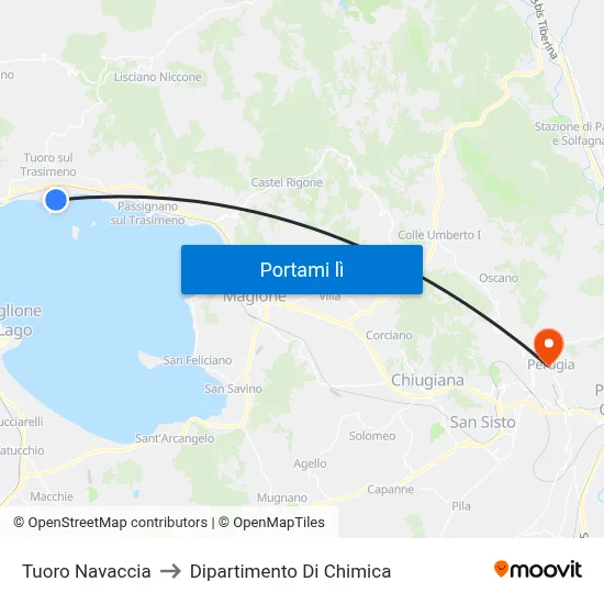 Tuoro Navaccia to Dipartimento Di Chimica map
