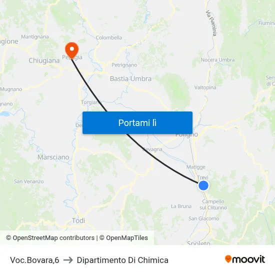 Voc.Bovara,6 to Dipartimento Di Chimica map