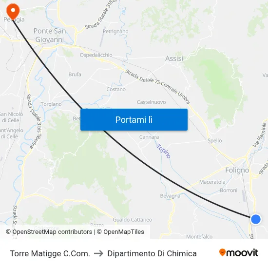 Torre Matigge C.Com. to Dipartimento Di Chimica map