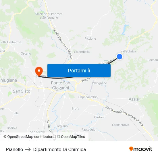 Pianello to Dipartimento Di Chimica map