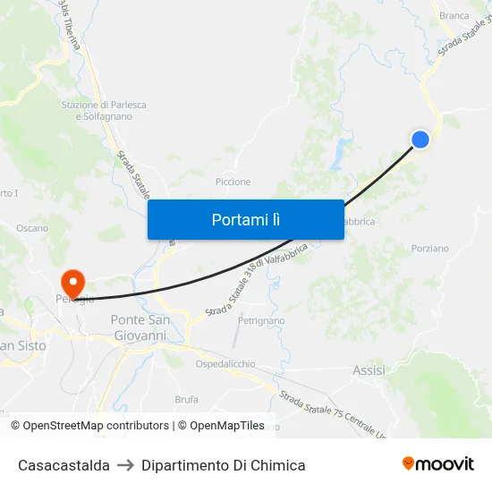 Casacastalda to Dipartimento Di Chimica map