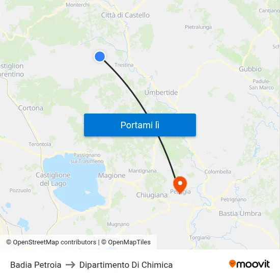 Badia Petroia to Dipartimento Di Chimica map