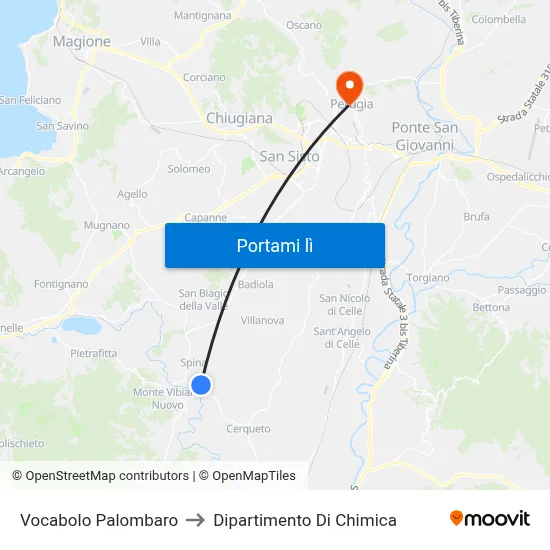 Vocabolo Palombaro to Dipartimento Di Chimica map
