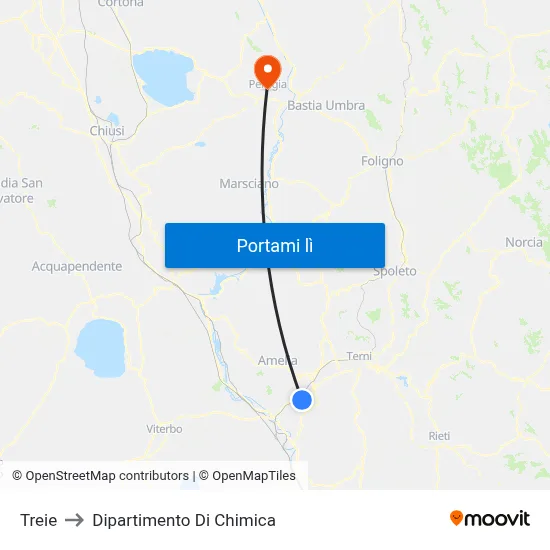 Treie to Dipartimento Di Chimica map