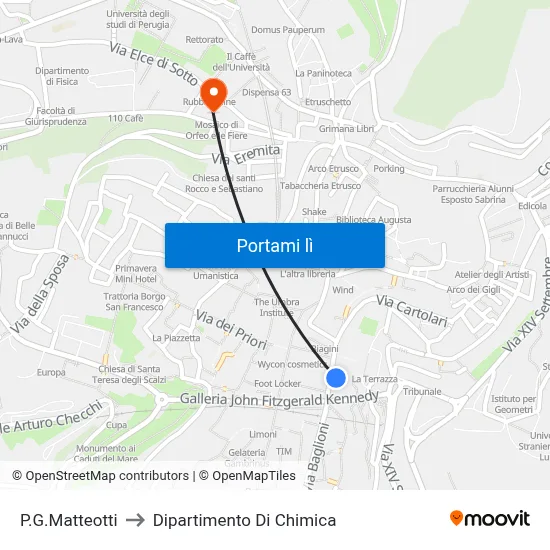 P.G.Matteotti to Dipartimento Di Chimica map