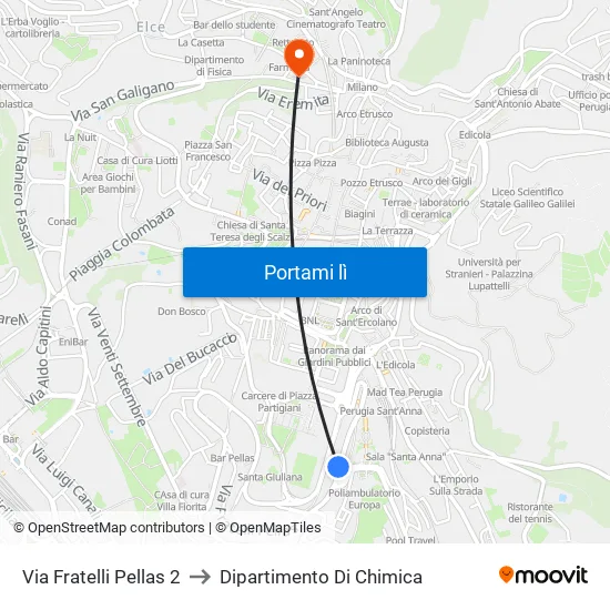 Via Fratelli Pellas 2 to Dipartimento Di Chimica map