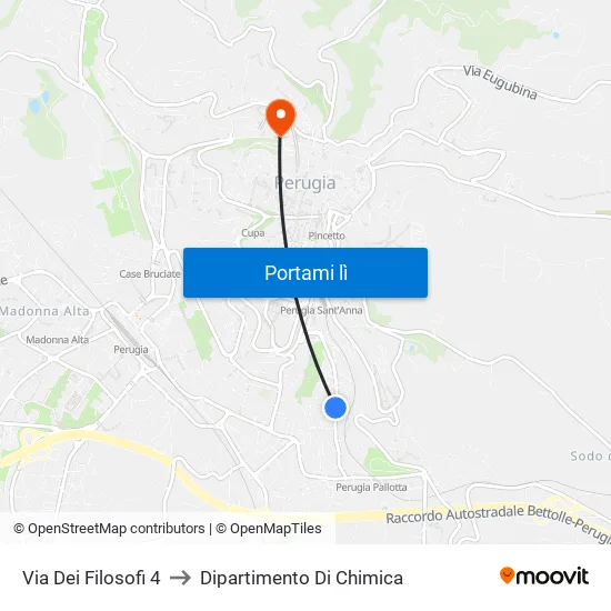 Via Dei Filosofi 4 to Dipartimento Di Chimica map