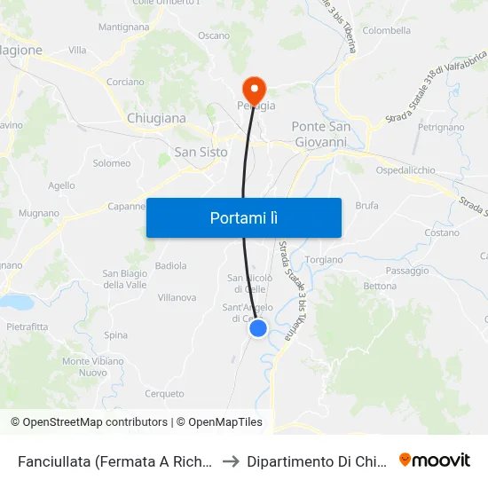 Fanciullata (Fermata A Richiesta) to Dipartimento Di Chimica map