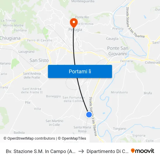 Bv. Stazione S.M. In Campo (A Richiesta) to Dipartimento Di Chimica map