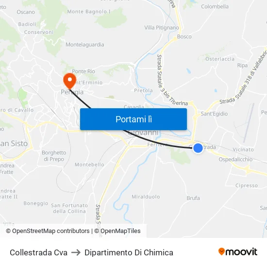 Collestrada Cva to Dipartimento Di Chimica map
