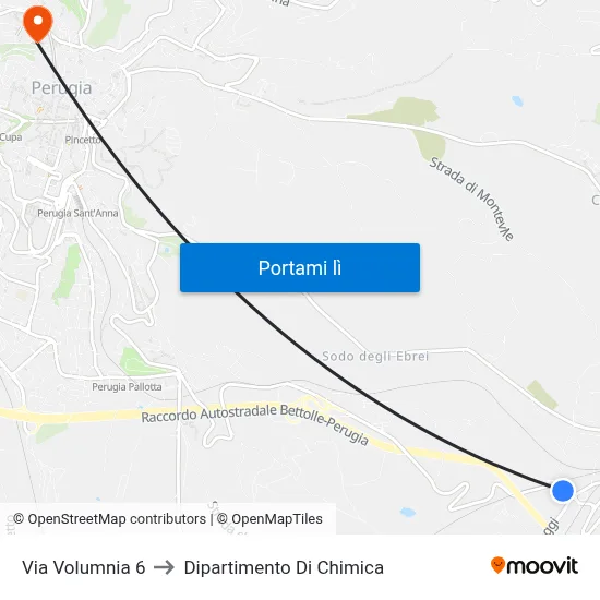 Via Volumnia 6 to Dipartimento Di Chimica map
