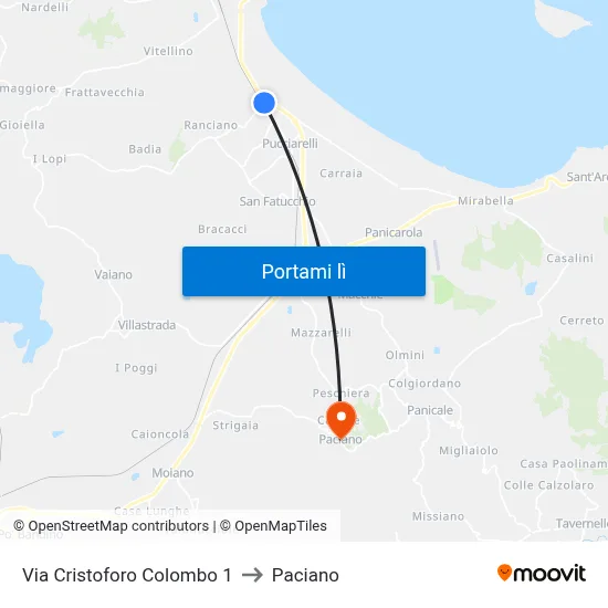 Via Cristoforo Colombo 1 to Paciano map
