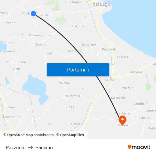 Pozzuolo to Paciano map