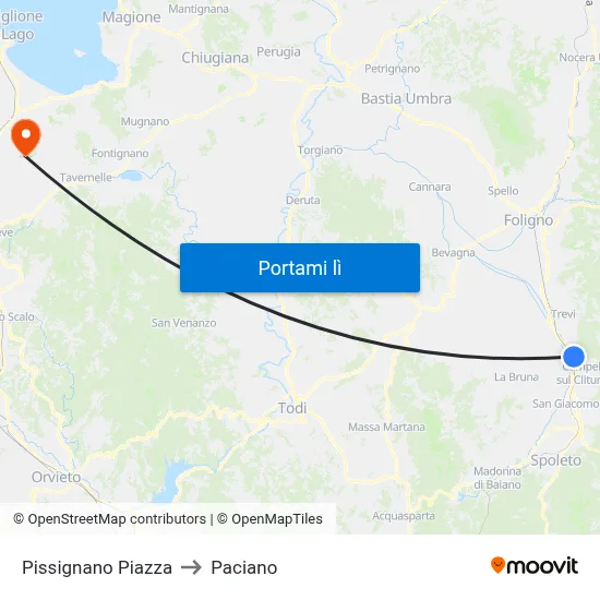 Pissignano Piazza to Paciano map