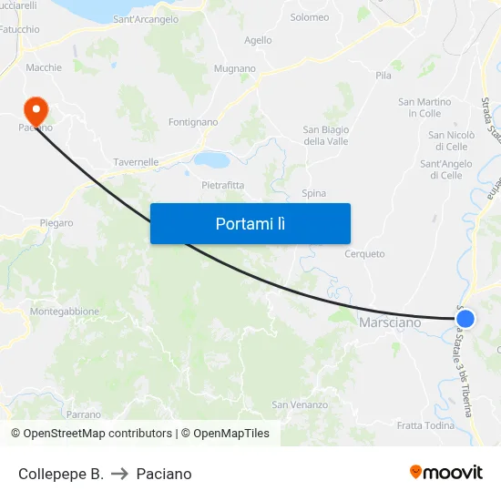 Collepepe B. to Paciano map