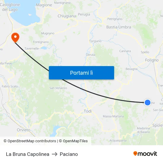 La Bruna Capolinea to Paciano map