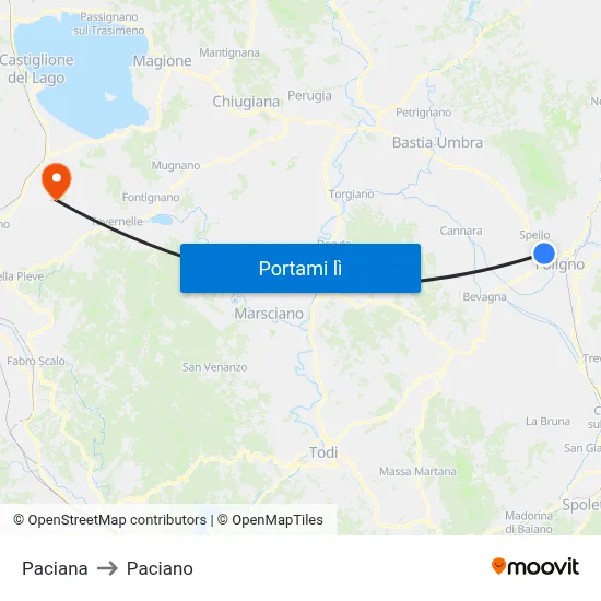 Paciana to Paciano map