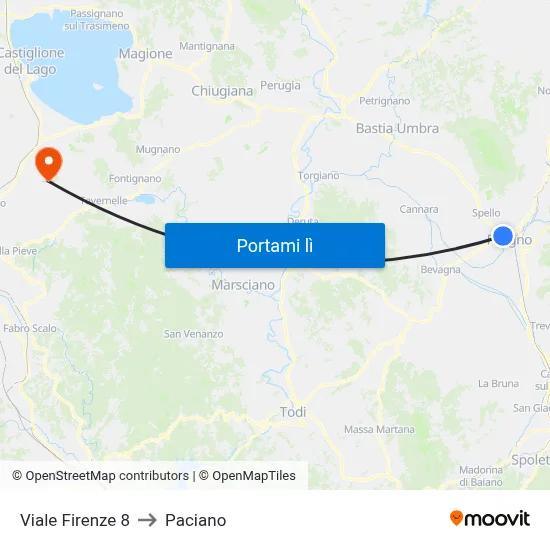 Viale Firenze 8 to Paciano map